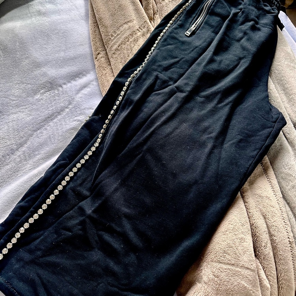 AREA Crystal Trim Track pants